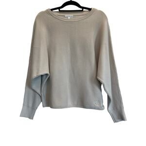 Calvin Klein Taupe Dolman sleeve cropped Sweater M ladies 100% Cotton